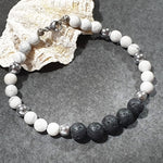 Load image into Gallery viewer, unisex 101 - GEMSTONES & STEEL  - Howlite/Lava