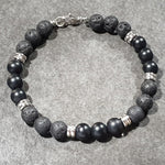 Load image into Gallery viewer, unisex 104 -  GEMSTONES & STEEL - Onyx/Lava
