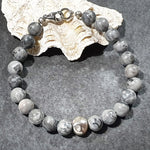 Load image into Gallery viewer, unisex 106 - GEMSTONES & STEEL - FOSSIL AGATE