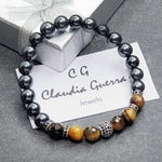 Load image into Gallery viewer, Venezia 002 - SILVER.925 - Gemstones: HEMATITE/TIGER&#39;s EYE
