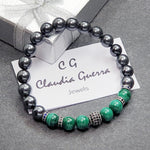 Load image into Gallery viewer, Venezia 003 - SILVER.925 - Gemstones: HEMATITE/MALACHITE
