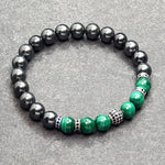 Load image into Gallery viewer, Venezia 003 - SILVER.925 - Gemstones: HEMATITE/MALACHITE
