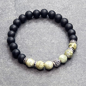 Bari 012 - SILVER.925 - Gemstones: ONYX/GREEN JASPER