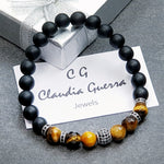 Load image into Gallery viewer, Bari 014 - SILVER.925 - Gemstones: ONYX/TIGER&#39;s EYE
