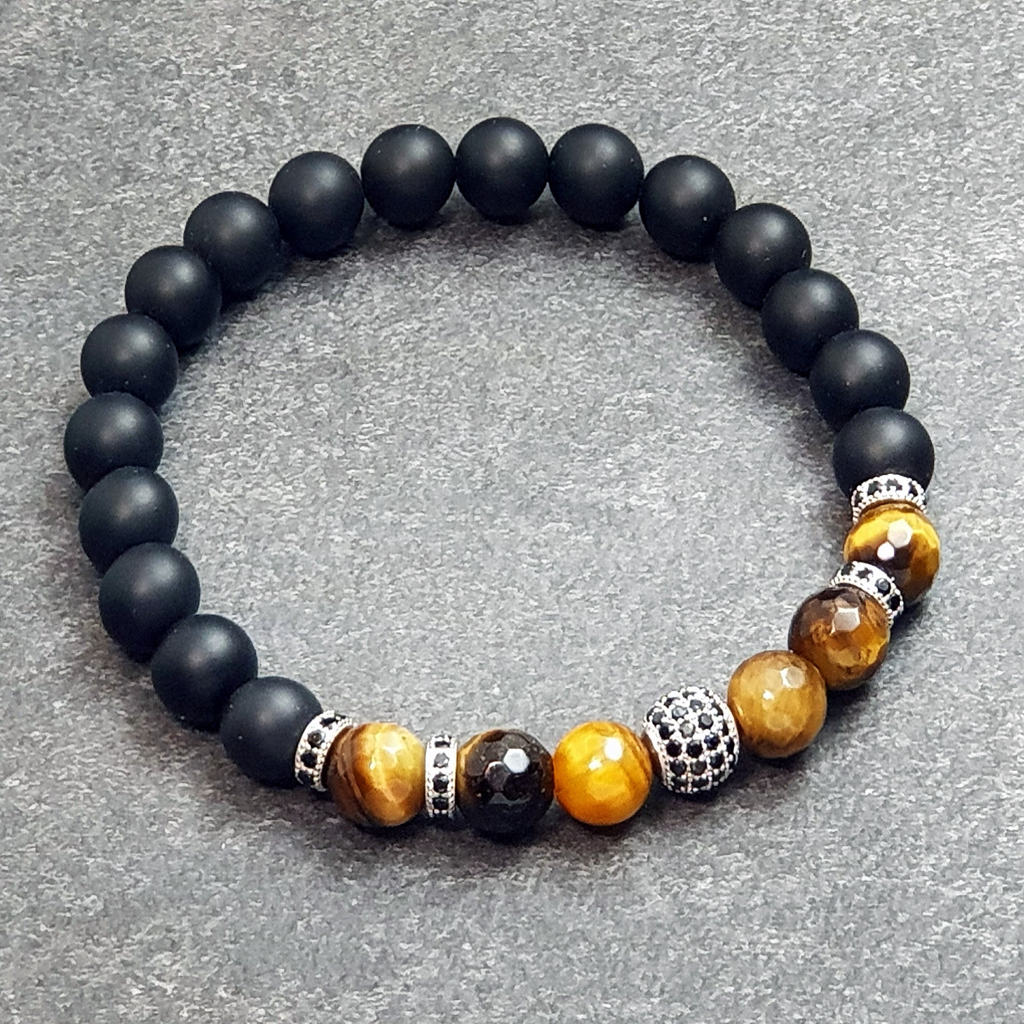 Bari 014 - SILVER.925 - Gemstones: ONYX/TIGER's EYE