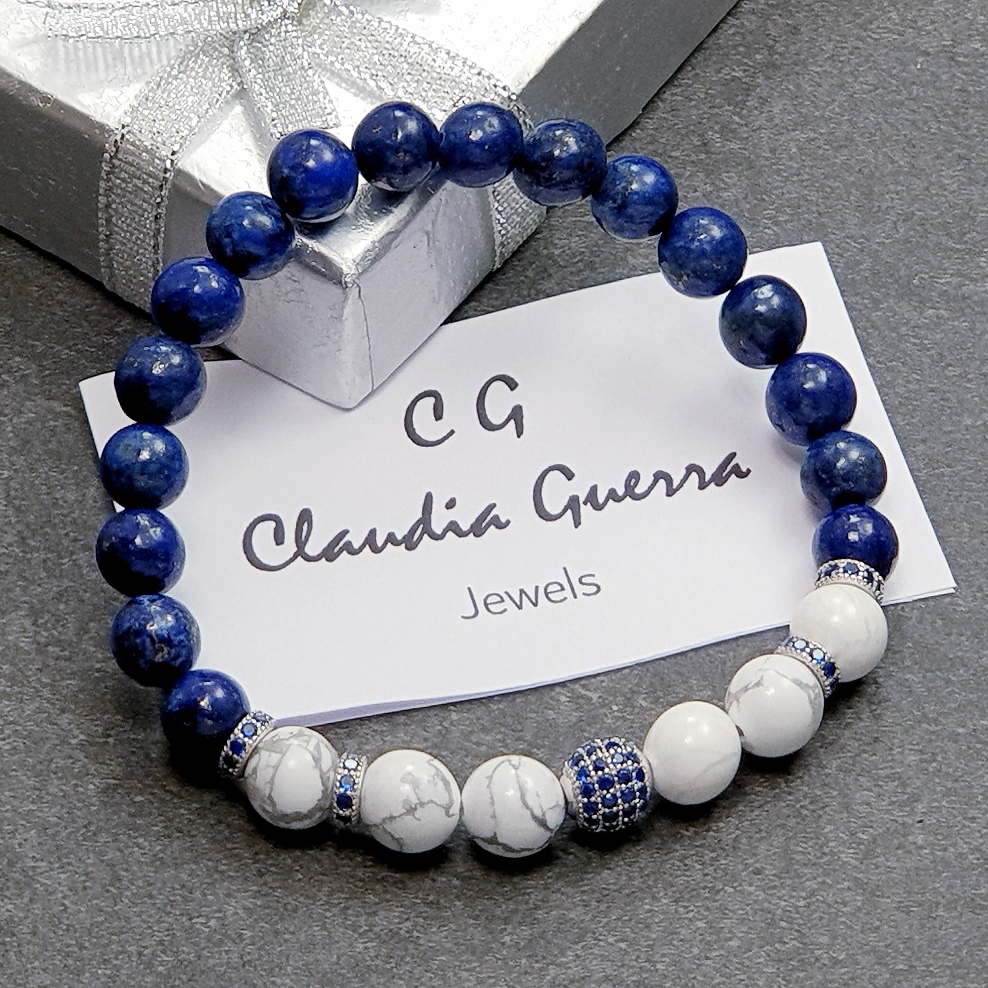 Geneve 021 - SILVER.925 - Gemstones: LAPISLAZULI/FOSSIL AGATE