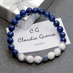 Load image into Gallery viewer, Geneve 021 - SILVER.925 - Gemstones: LAPISLAZULI/FOSSIL AGATE
