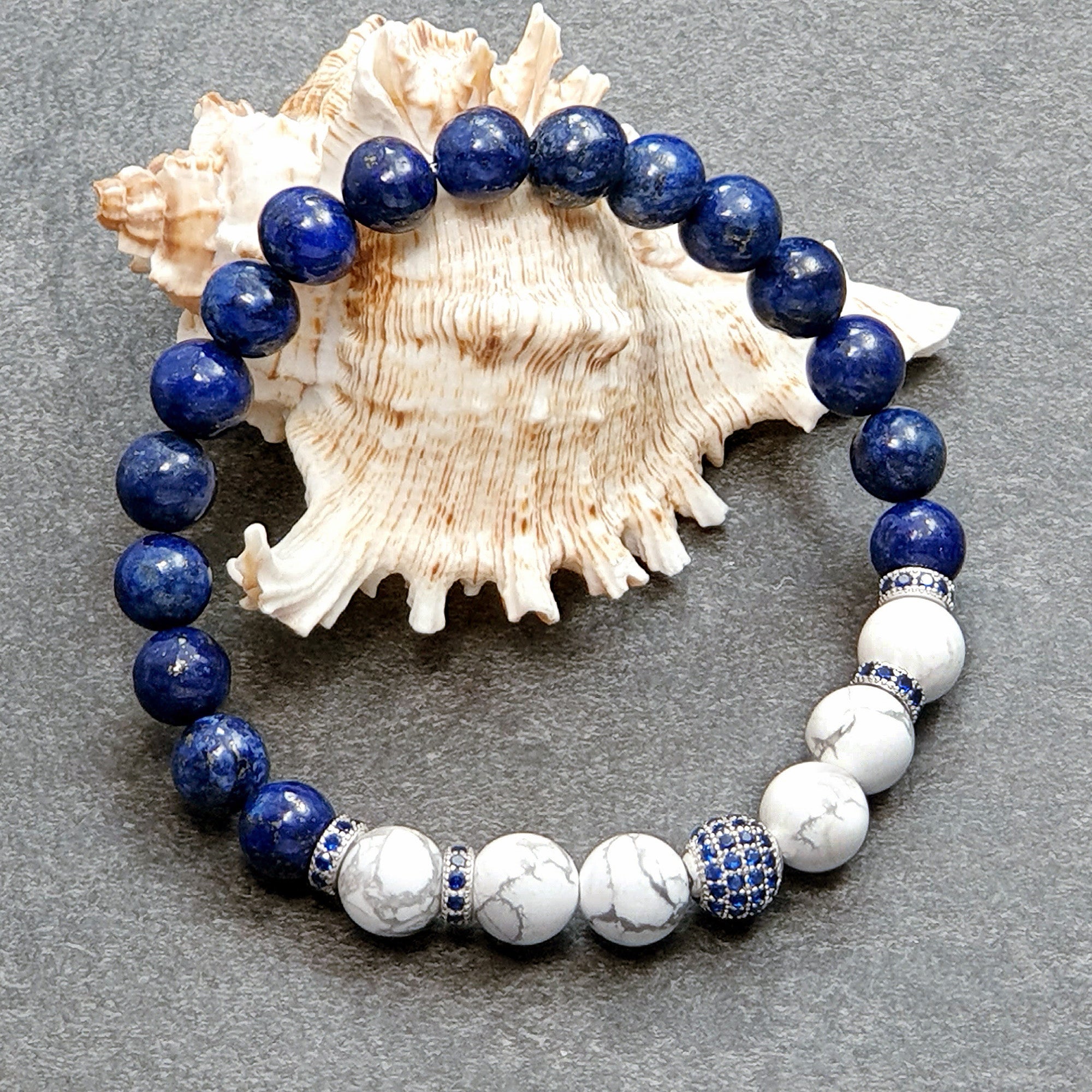 Geneve 021 - SILVER.925 - Gemstones: LAPISLAZULI/FOSSIL AGATE