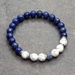 Load image into Gallery viewer, Geneve 021 - SILVER.925 - Gemstones: LAPISLAZULI/FOSSIL AGATE
