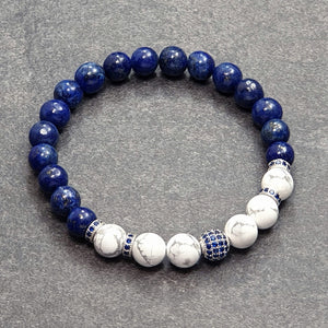 Geneve 021 - SILVER.925 - Gemstones: LAPISLAZULI/FOSSIL AGATE