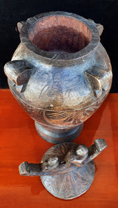 Hand carved - MANUNGGUL JAR - Wooden Sculpture, IFUGAO tribal Piece of Art.  Philippines