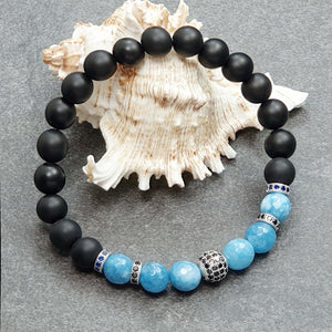 Bari 011 - SILVER.925 - Gemstones: ONYX/ANGELITE