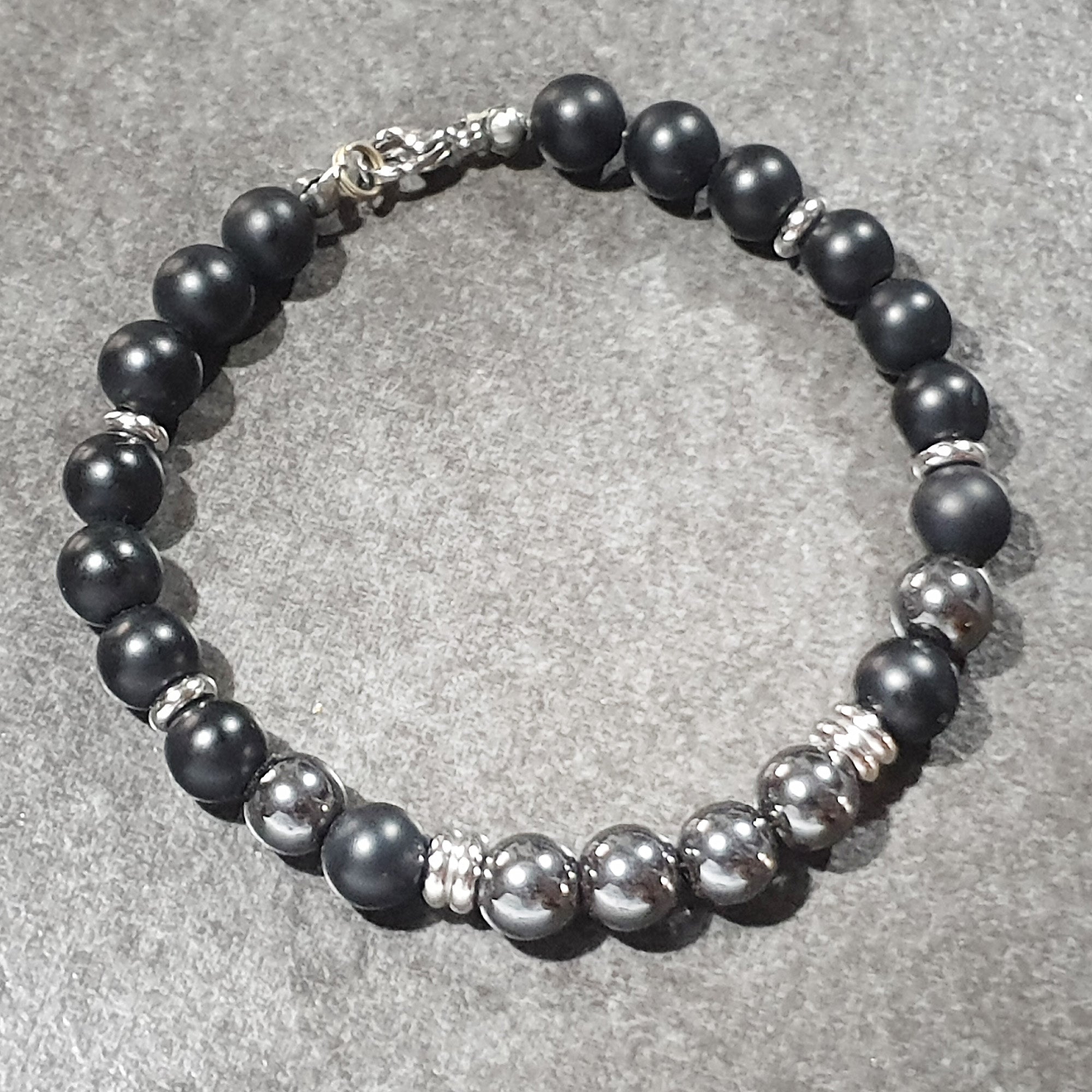 unisex 103 - GEMSTONES & STEEL - Onyx/Hematite