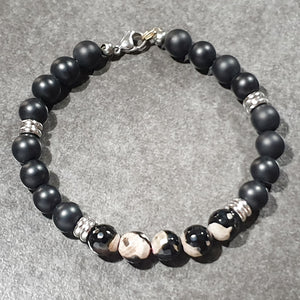 unisex 105 - GEMSTONES & STEEL - Onyx/BlackAgata