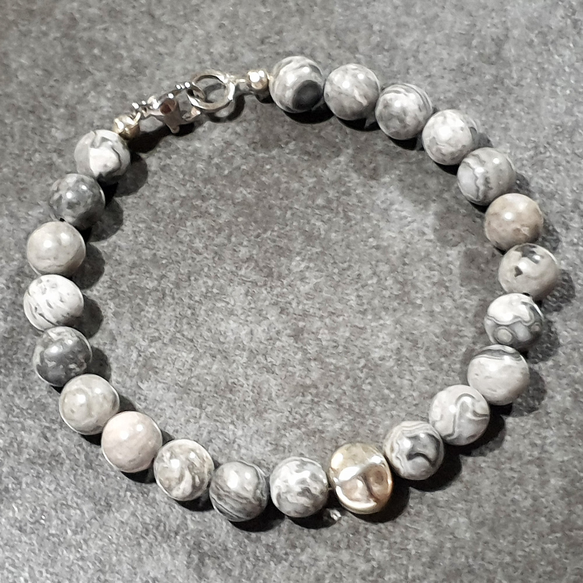 unisex 106 - GEMSTONES & STEEL - FOSSIL AGATE