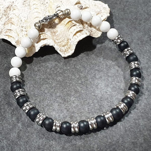 unisex 107 - GEMSTONES & STEEL - Onyx/Agate