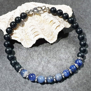 unisex 109 - GEMSTONES & STEEL - Onyx/Sodalite