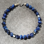 Load image into Gallery viewer, unisex 110 - GEMSTONES &amp; STEEL - Tiger&#39;s eye blue
