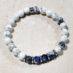 Load image into Gallery viewer, unisex 203 - GEMSTONES &amp; STEEL - Howlite + Sodalite
