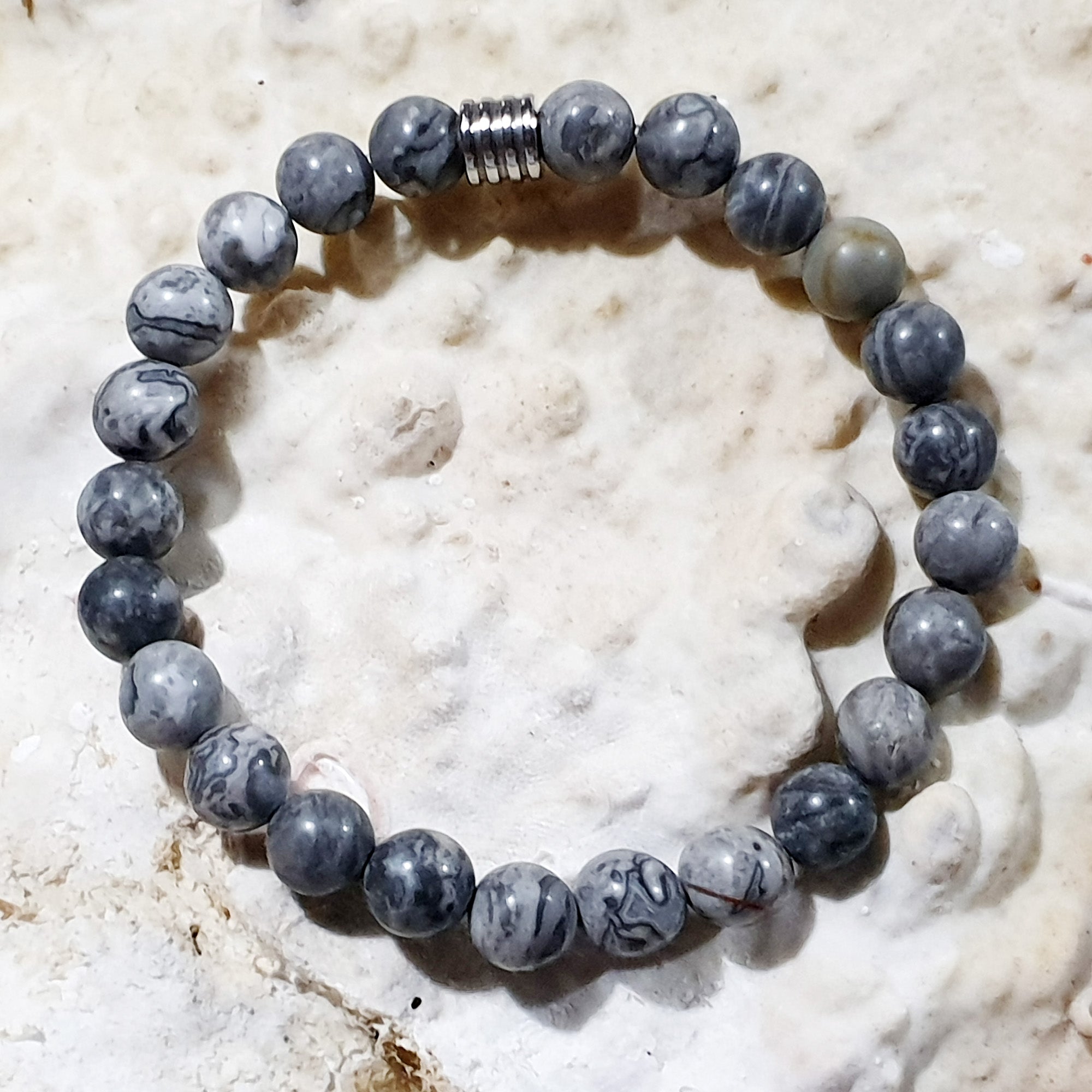 unisex 211 - GEMSTONES & STEEL - Fossil Agata