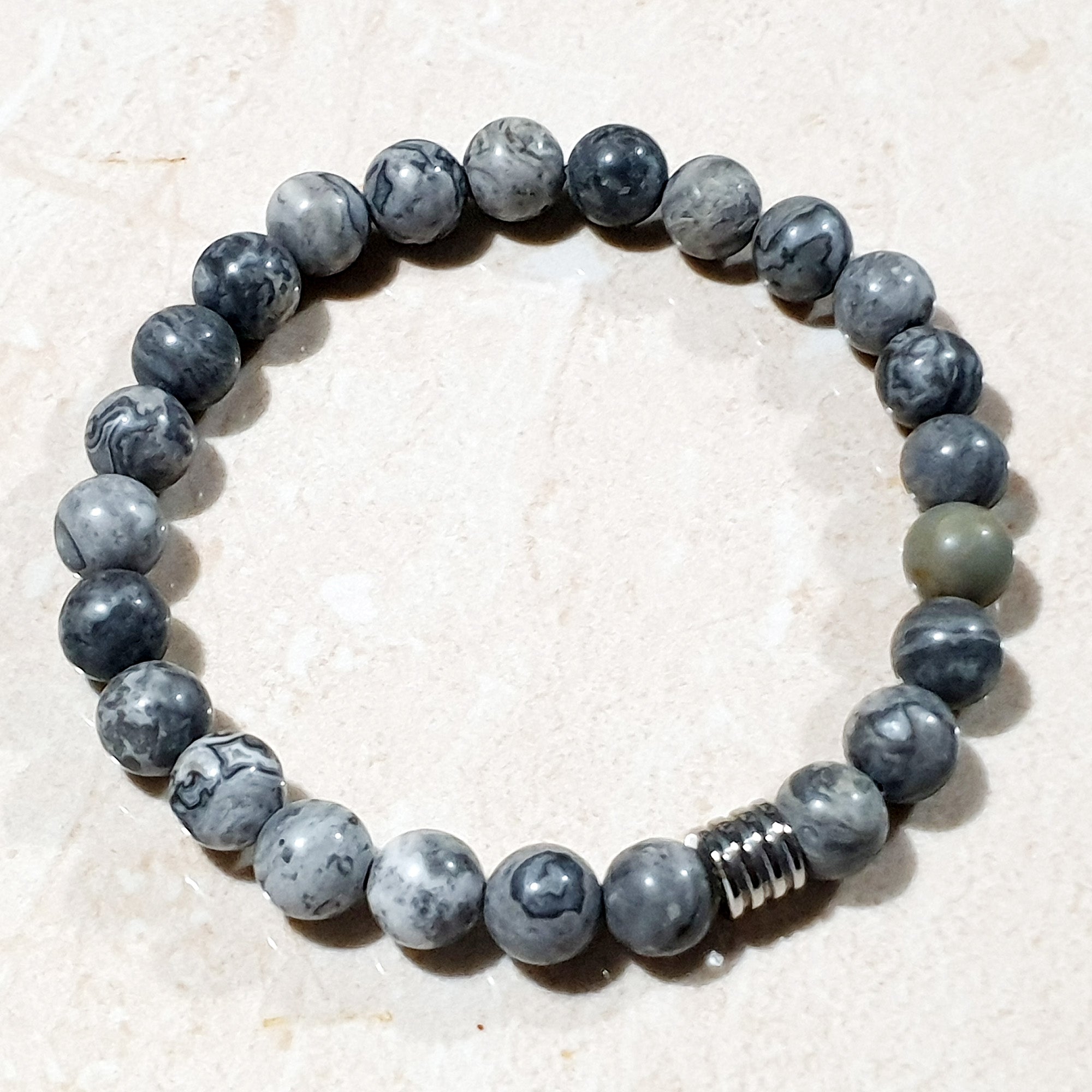 unisex 211 - GEMSTONES & STEEL - Fossil Agata