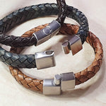 Load image into Gallery viewer, Men Bracelet - TRECCIA 411 - NATURAL LEATHER
