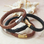 Load image into Gallery viewer, Men Bracelet - TRECCIA 421 - NATURAL LEATHER
